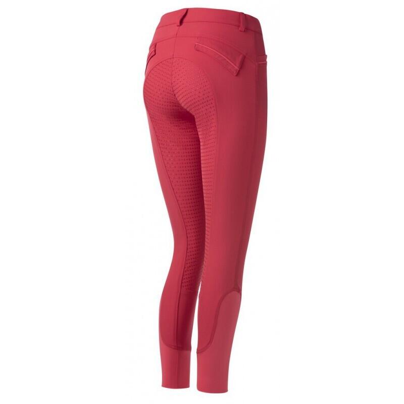 Damen Reithose Silikon Vollbesatz MICRO rot