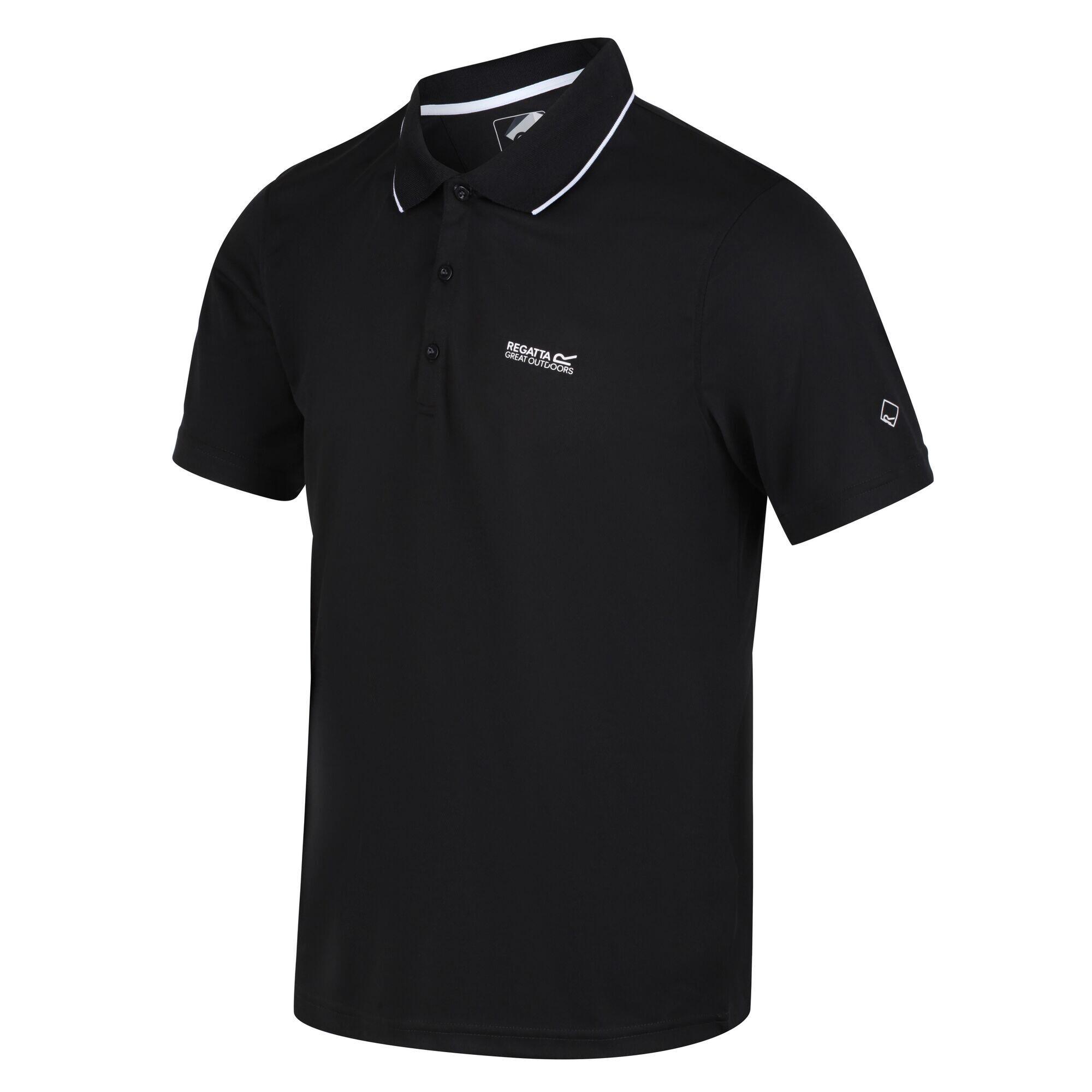 Maverik V Men's Fitness Short Sleeve Polo Shirt - Black 6/7