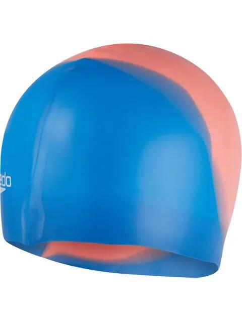 Speedo Multi Colour Silicone Cap - Bondi Blue/ Neon Fire 3/3