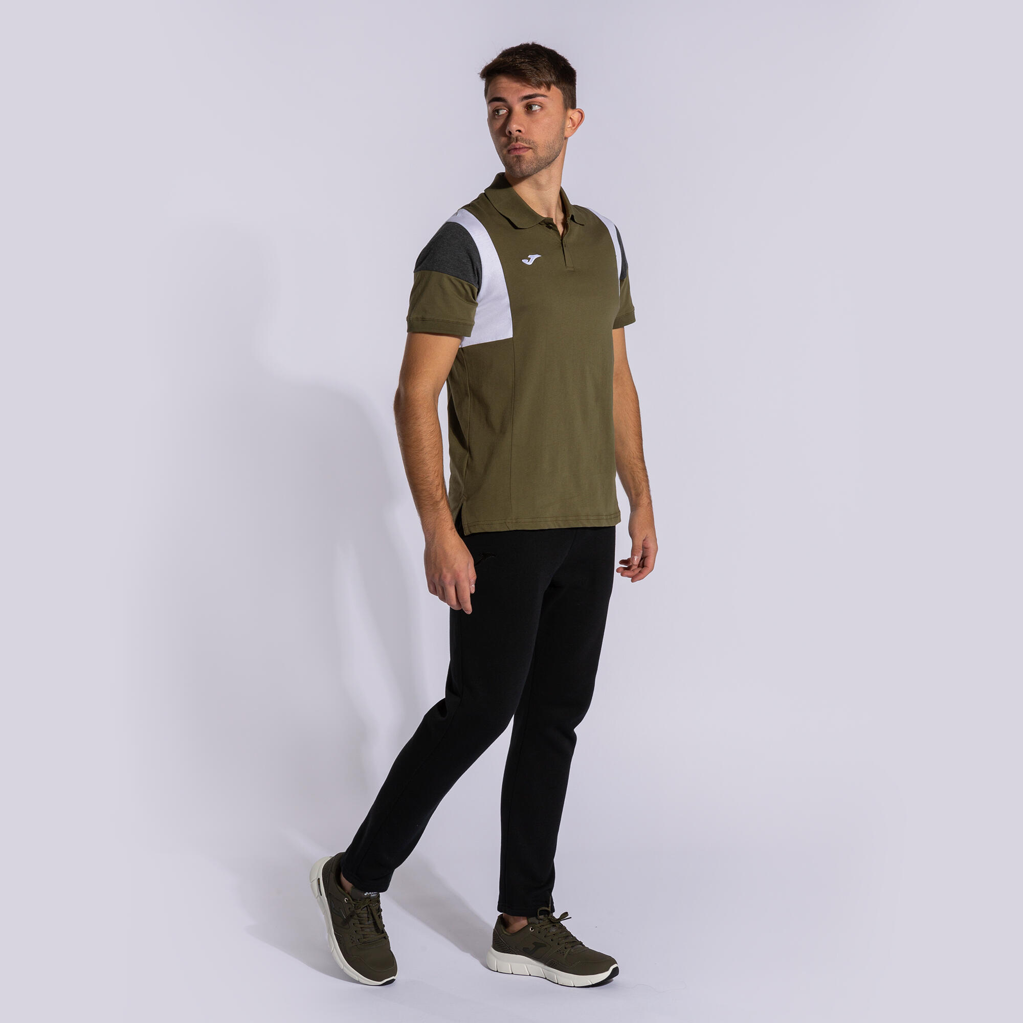 Polo Manches Courtes Football Homme Joma Confort III Kaki 5/7