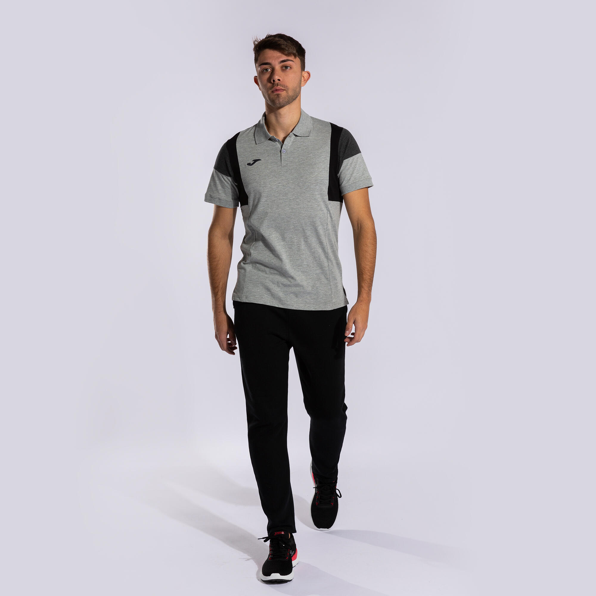 Polo Manches Courtes Football Homme Joma Confort III Gris Melange 5/7