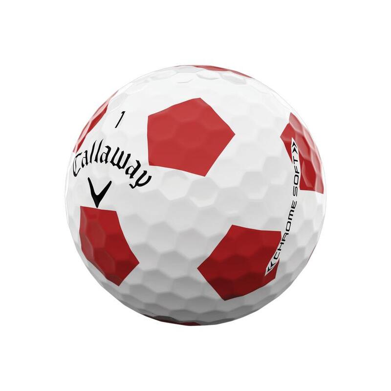 CHROME SOFT 四層高爾夫球 (12粒) - 白色/紅色