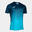 Maillot manches courtes Homme Joma Tiger iv turquoise fluo bleu marine