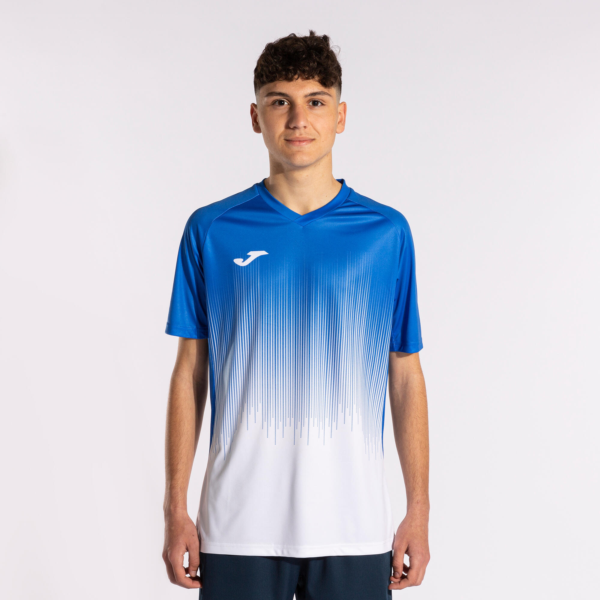 Camiseta Manga Corta Fútbol Hombre Joma Tiger IV Blanco 2/5