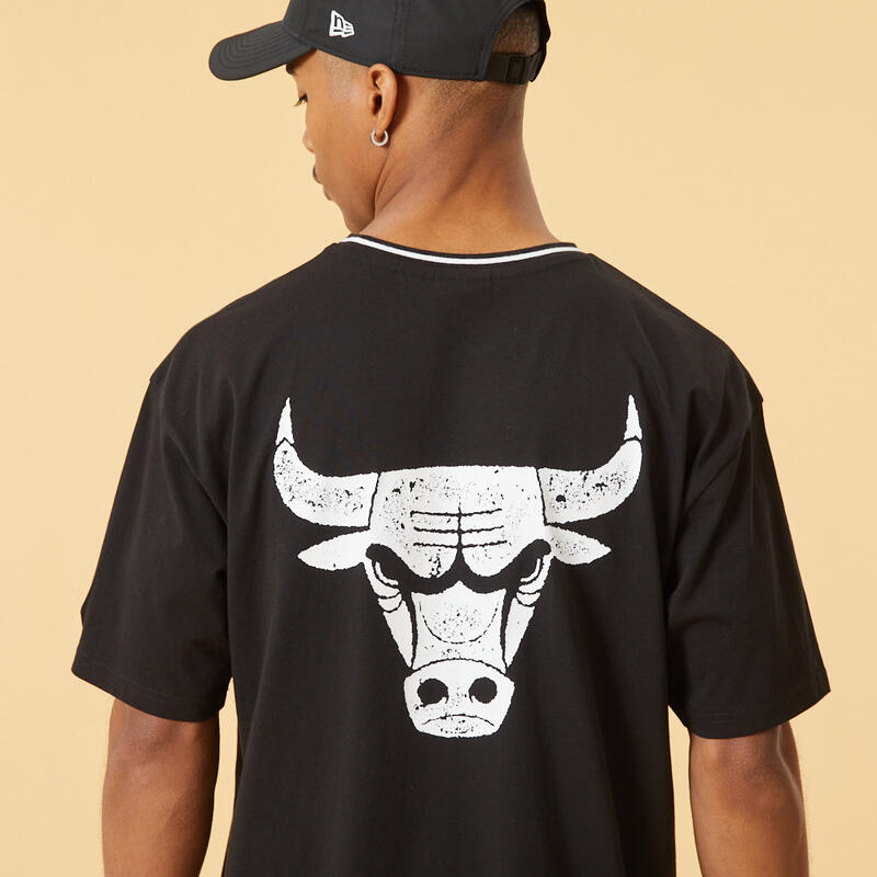 T-Shirt New Era Chicago Bulls, Preto, Homens