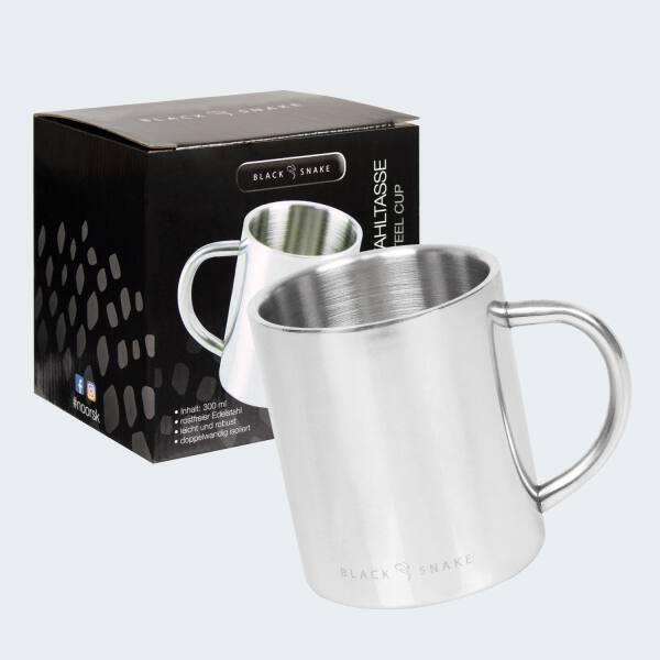 Camping-Essbesteck & Thermotasse Set | Edelstahl | 4 Personen