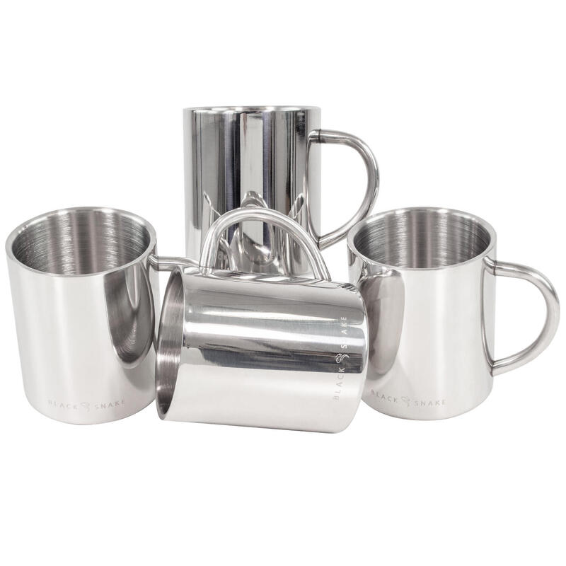 Cabilock Tazas de aluminio de acero inoxidable, taza de café de metal de  doble pared, tazas de té para el hogar, camping, al aire libre, RV, regalo