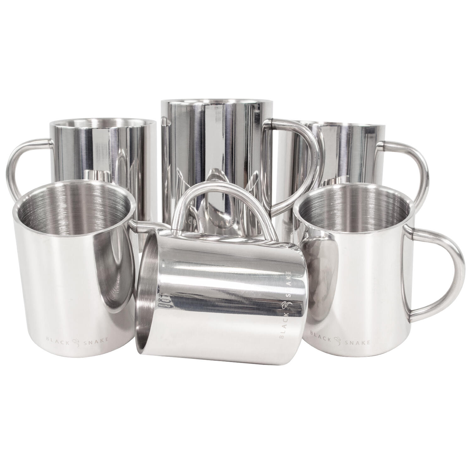 Thermal camping mug stainless steel | 300 ml | Double wall insulated | 6 cups