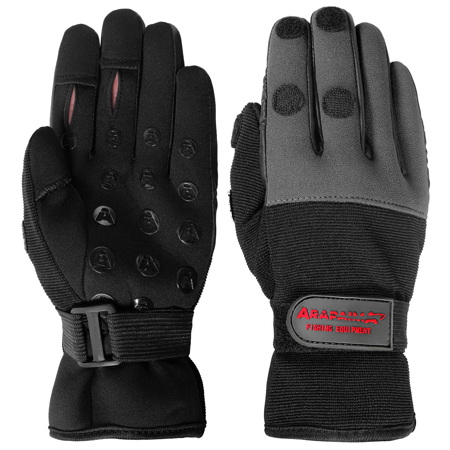 wizard' neoprene fishing gloves | Foldable fingertips | Grey/Black