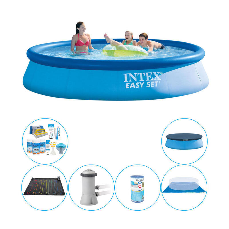 pin tempel Honderd jaar INTEX Zwembad Combi Deal - Intex Easy Set Rond 396x84 cm | Decathlon