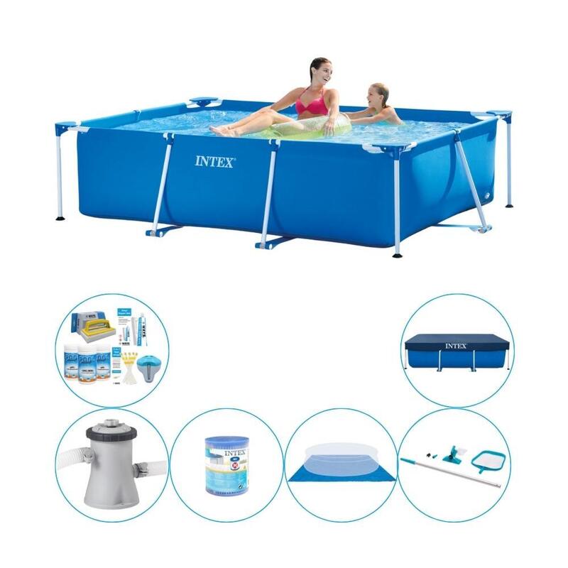 Intex Frame Pool Rectangulaire 220x150x60 cm - Offre combinée de piscine