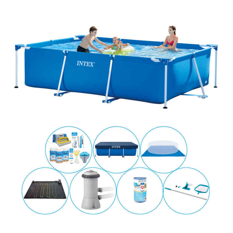 Intex Frame Pool Rechteckig 300x200x75 cm - Schwimmbadpaket