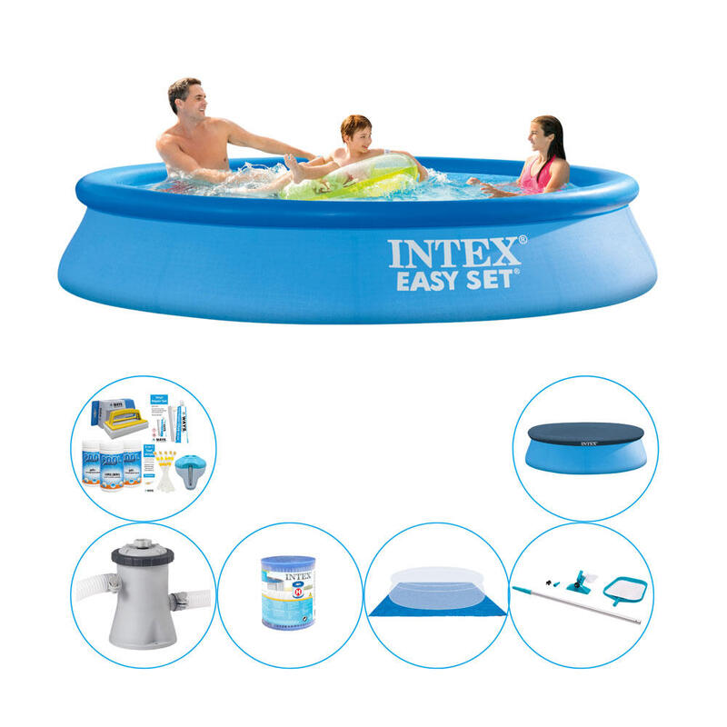 Schwimmbad mit Zubehör - Intex Easy Set Rund 305x61 cm