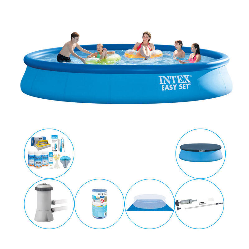 Piscine avec des accessoires - Intex Easy Set Ronde 457x84 cm