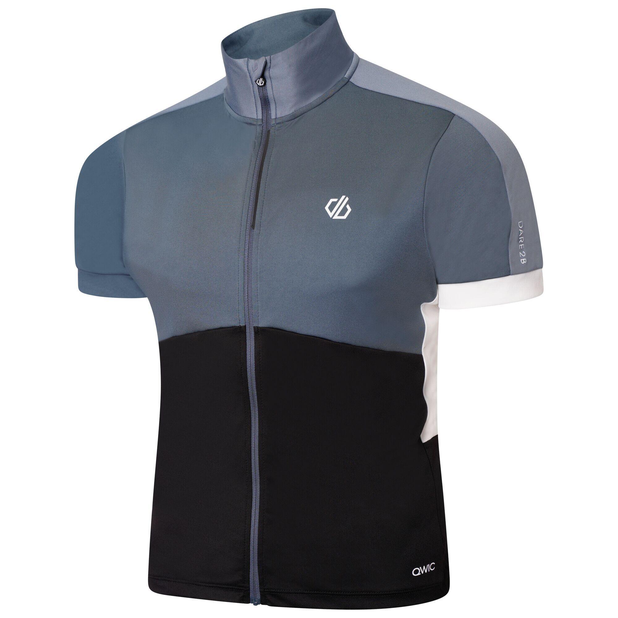Protraction II Men's Cycling Full Zip Short Sleeve T-Shirt - Black / Grey 6/7