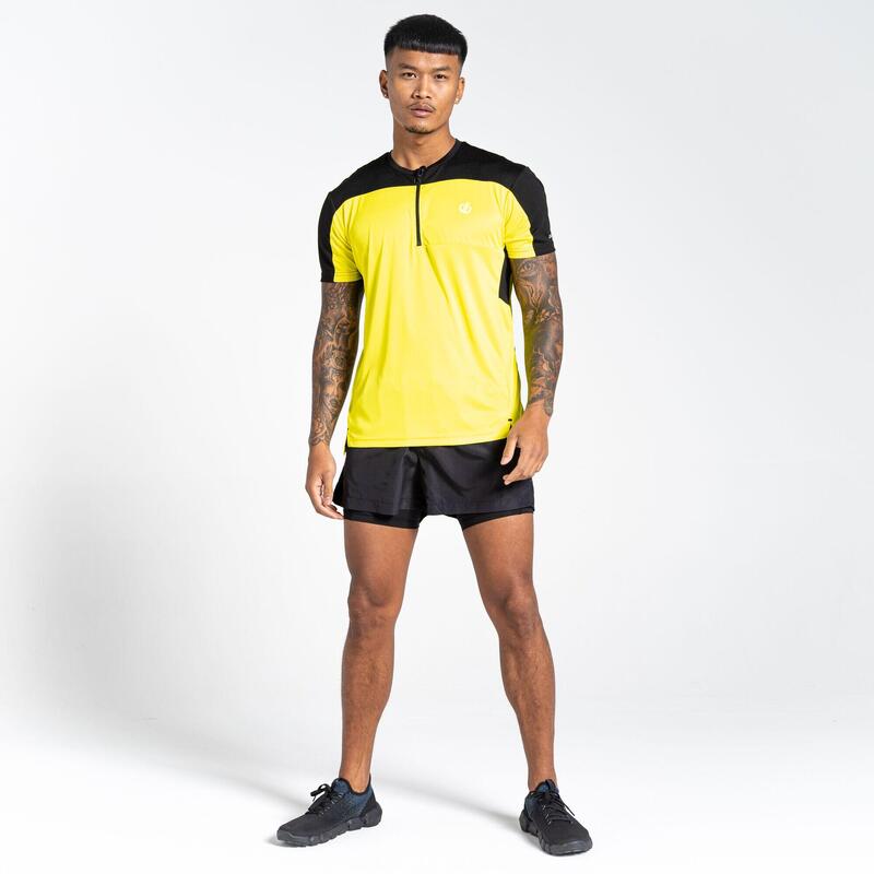 Aces III T-shirt Fitness zippé à moitié pour homme - Jaune