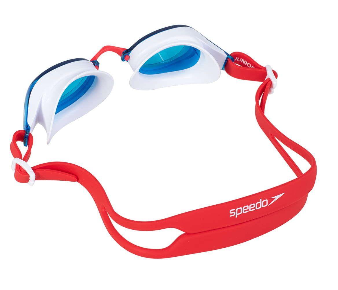 Speedo Hydropure Junior Goggles - Red/ White/ Blue 4/5