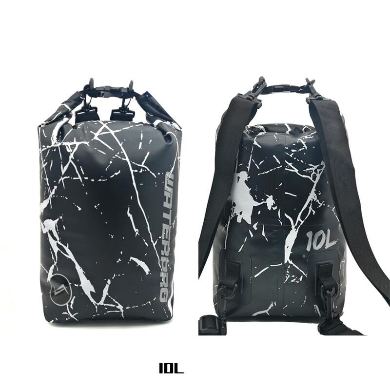 Marble Two Strap Dry Bag Waterproof Bag 10L/15L/20L - Black