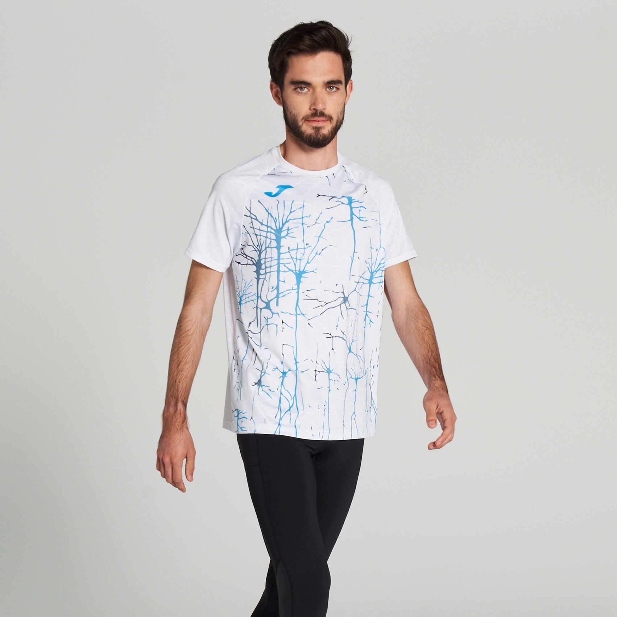 T-Shirt Manga Curta Running Homem Joma Elite IX Branco 5/5
