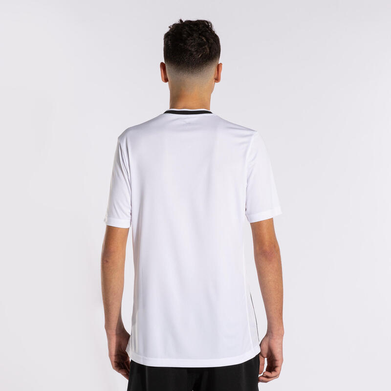 T-shirt manga curta futebol Rapaz Joma Europa v branco preto