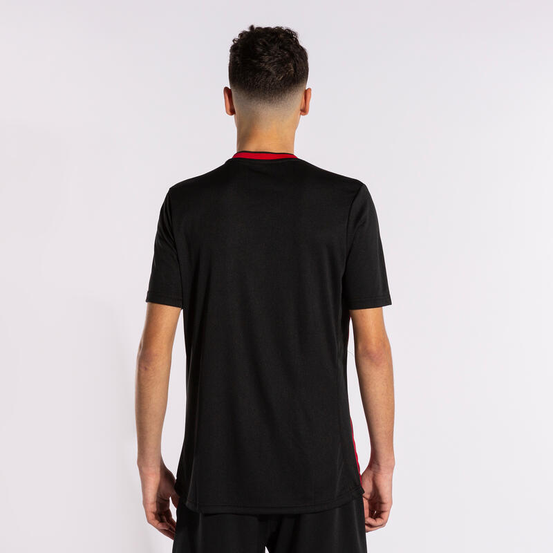 T-shirt manga curta futebol Homem Joma Europa v preto vermelho
