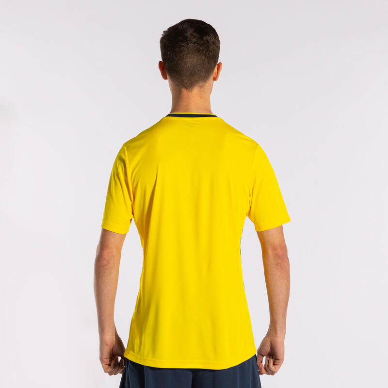 T-shirt manga curta futebol Homem Joma Europa v amarelo azul marinho