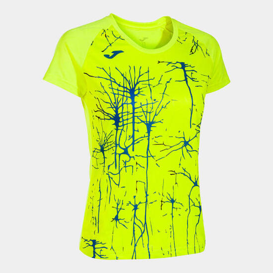 Maillot Manches Courtes Running Femme Joma Elite IX Jaune Fluo