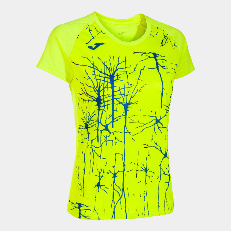 Camiseta manga corta running Mujer Joma Elite ix amarillo flúor