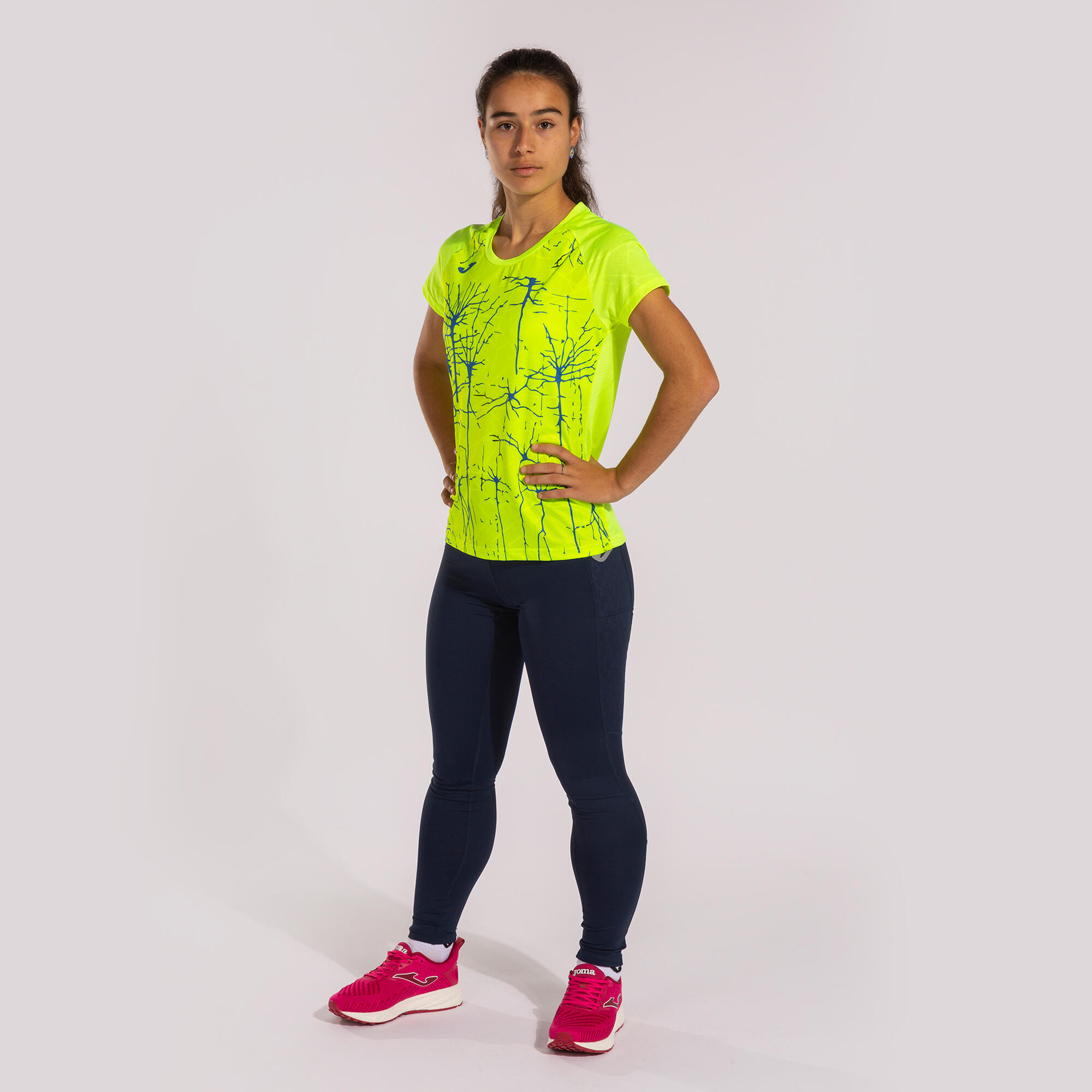T-Shirt Manga Curta Running Mulher Joma Elite IX Amarelo Fluor 4/5