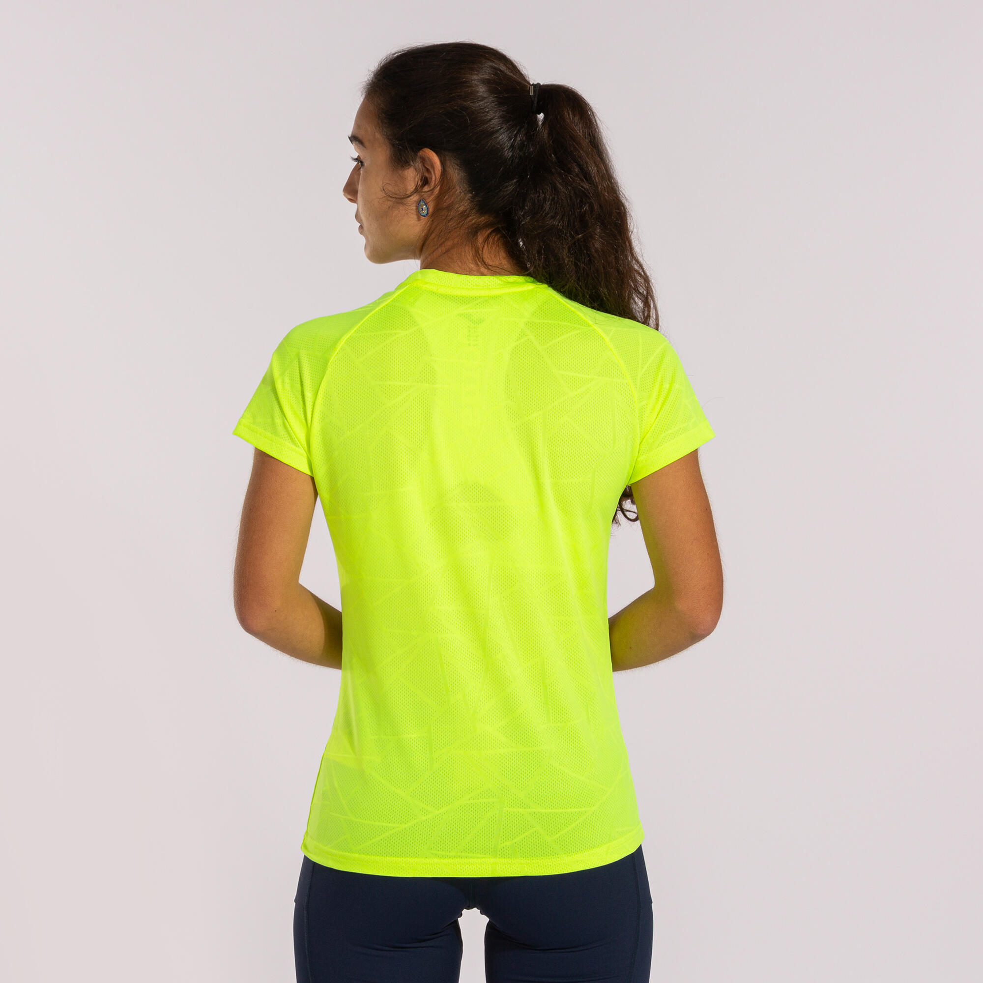 T-Shirt Manga Curta Running Mulher Joma Elite IX Amarelo Fluor 3/5