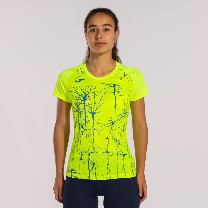 Maillot manches courtes running Femme Joma Elite ix jaune fluo