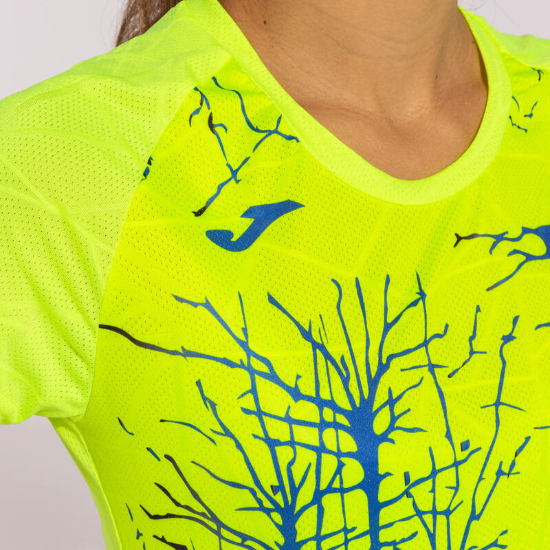 Maillot manches courtes running Femme Joma Elite ix jaune fluo