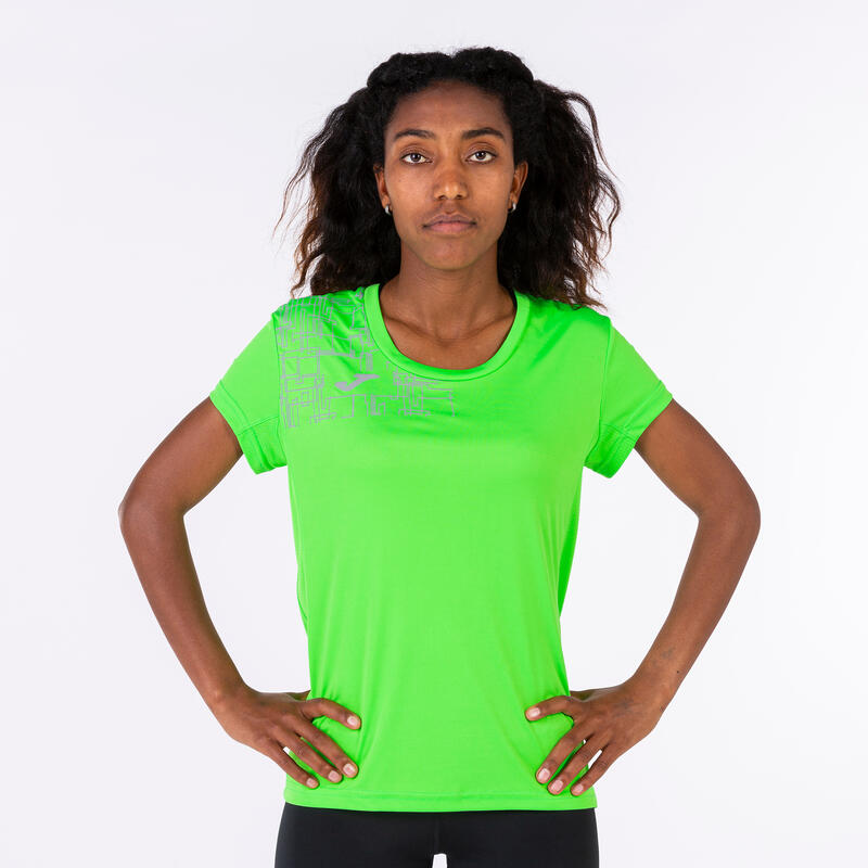 Camiseta Manga Corta Trail Mujer Joma Elite VIII Verde Flúor