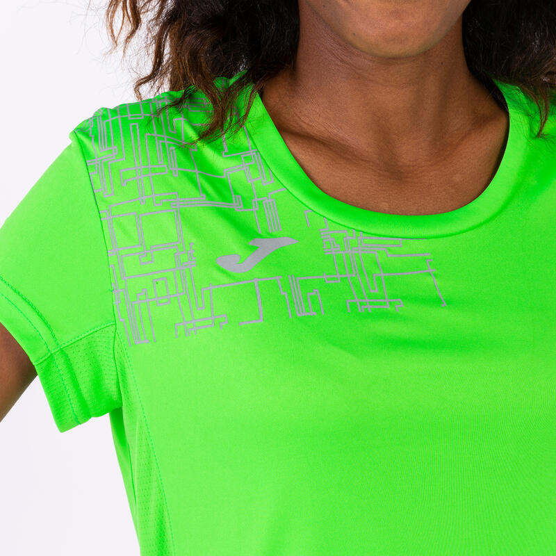 Camiseta Manga Corta Trail Mujer Joma Elite VIII Verde Flúor