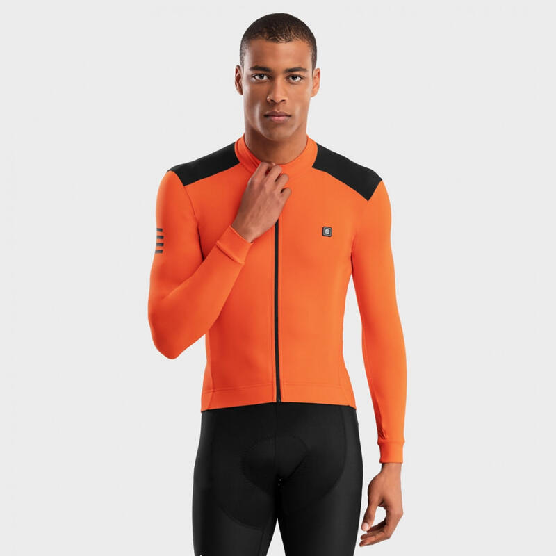 Maillot ciclismo térmico hombre M4 Oregon - Naranja - Negro