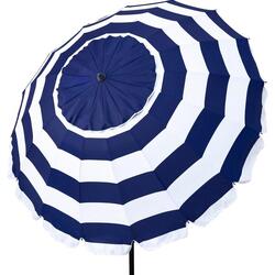 Parapluie de plage coupe-vent Ø240 cm avec mât inclinable et UV50 Aktive