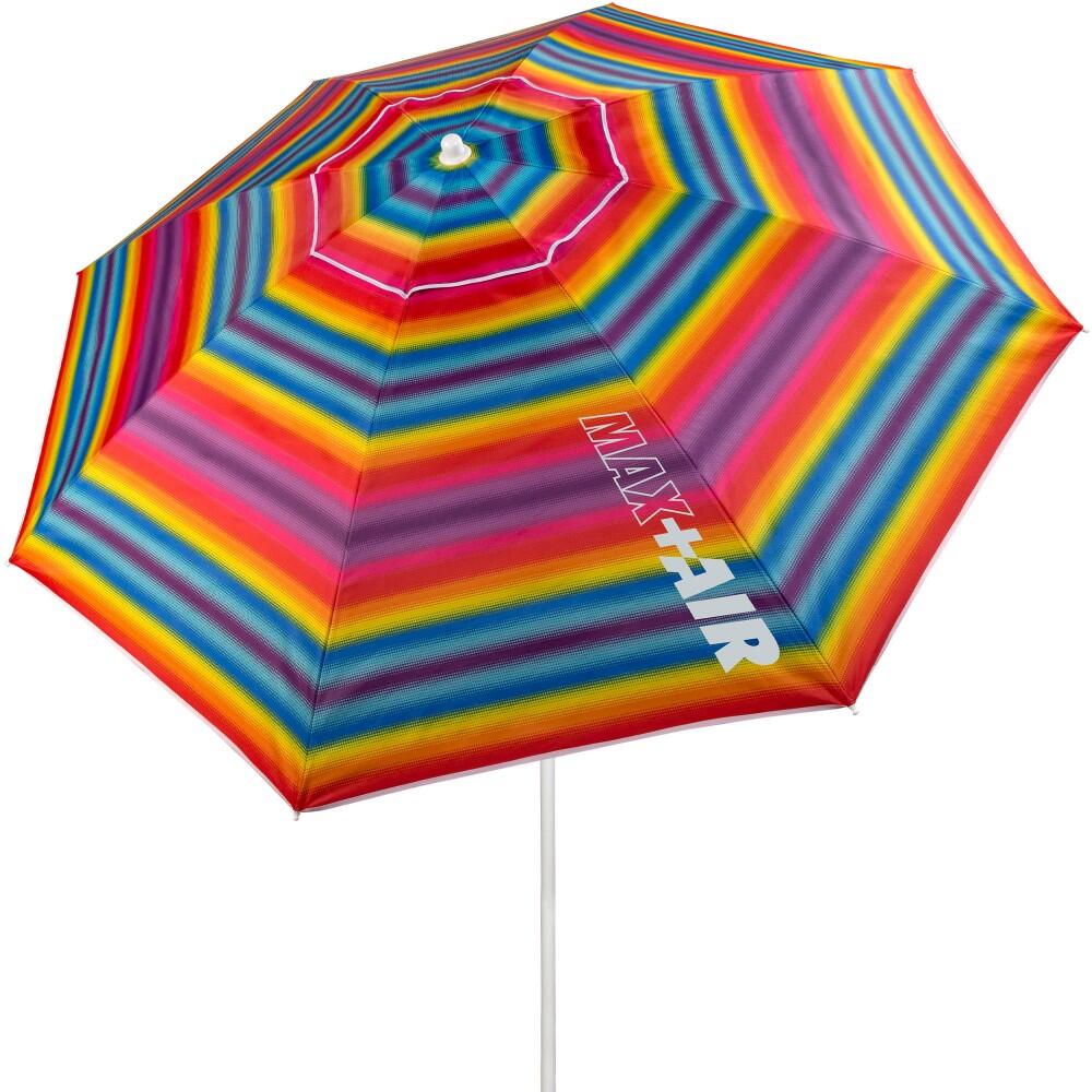 AKTIVE Aktive Ombrellone a vento 8 aste 220 cm a righe multicolore