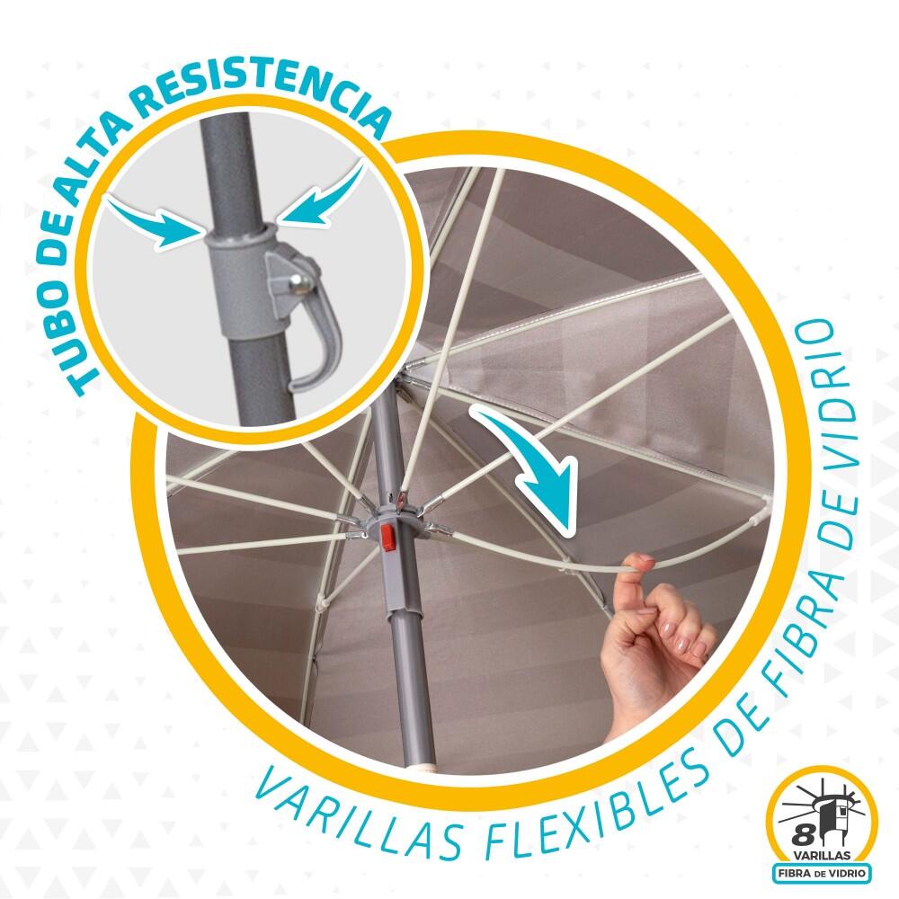 Sombrilla playa 180 cm protección UV50 Aktive Beach 4/5
