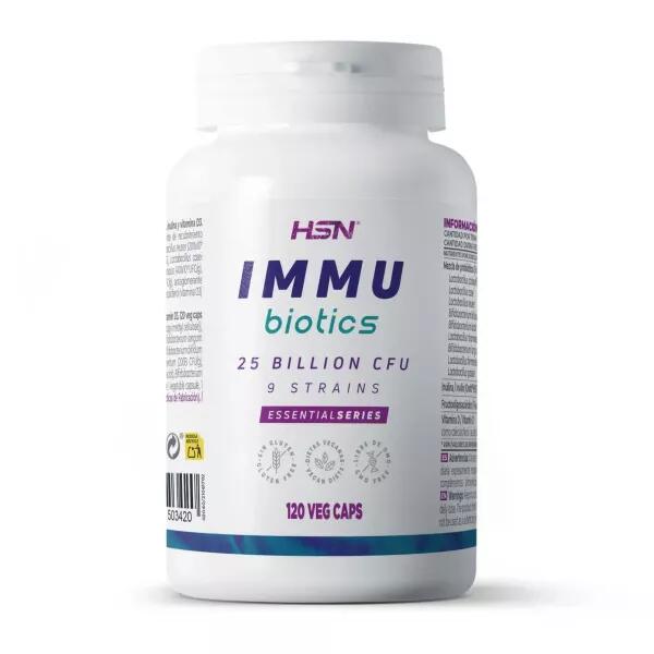 Inmu Biotics 25b ufc 120 caps hsn complemento alimentar refuerza defensas 25 billones suministro 4 meses 9 cepas lactobacillus y bifidobacterium inulina