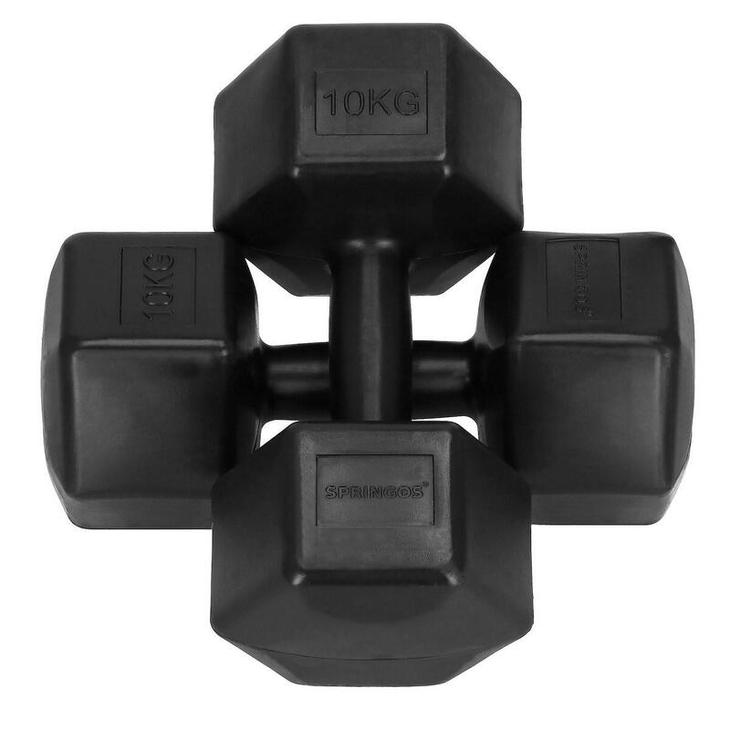 Hantle hexagonalne do ćwiczeń fitness ciężarki zestaw 2 szt. czarne
