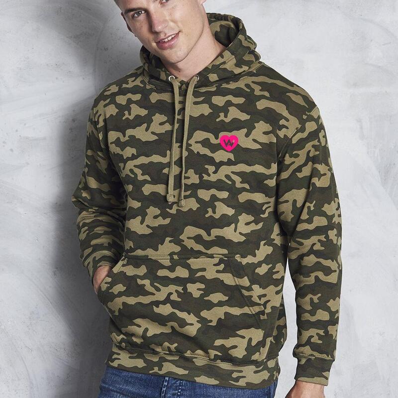 Herren Hoodie Camo Green