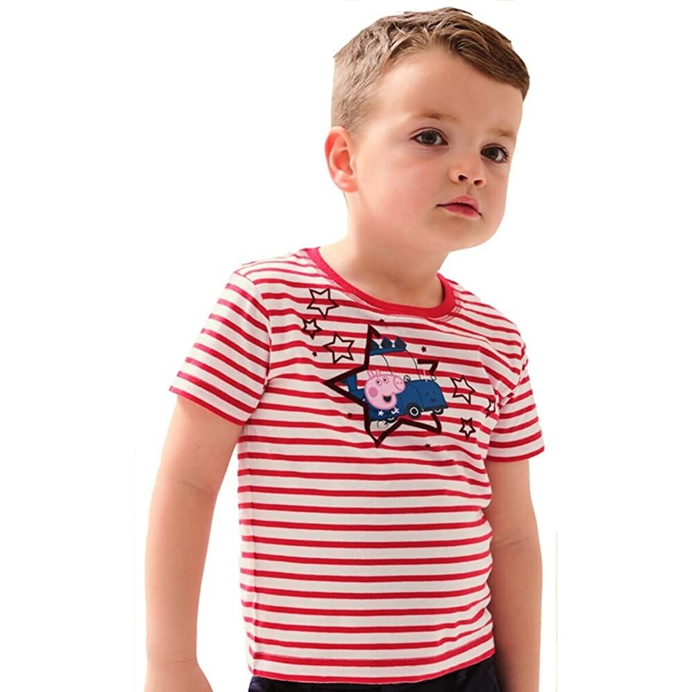 Childrens/Kids Peppa Pig Stars TShirt (True Red/White) 1/5