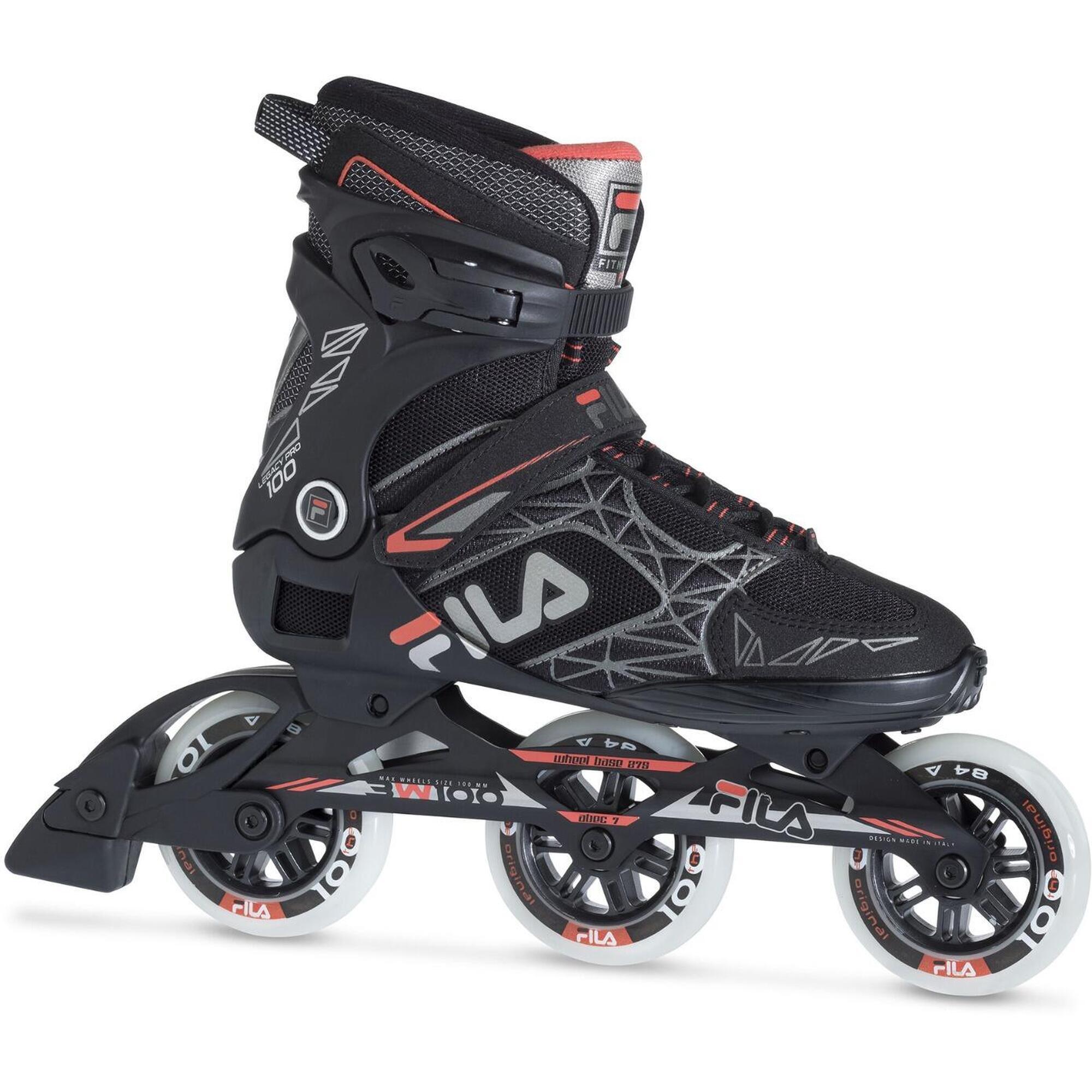 Fila Skates - Roller Fila Legacy Pro 100 Noir/rouge T42,5 - Rollers En Ligne - Noir|orange|rouge - 42,5 - Decathlon