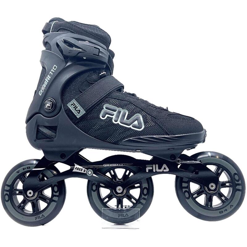 Fila Crossfit 110 tri-skates noir avec bottes souples et roues de 110 mm