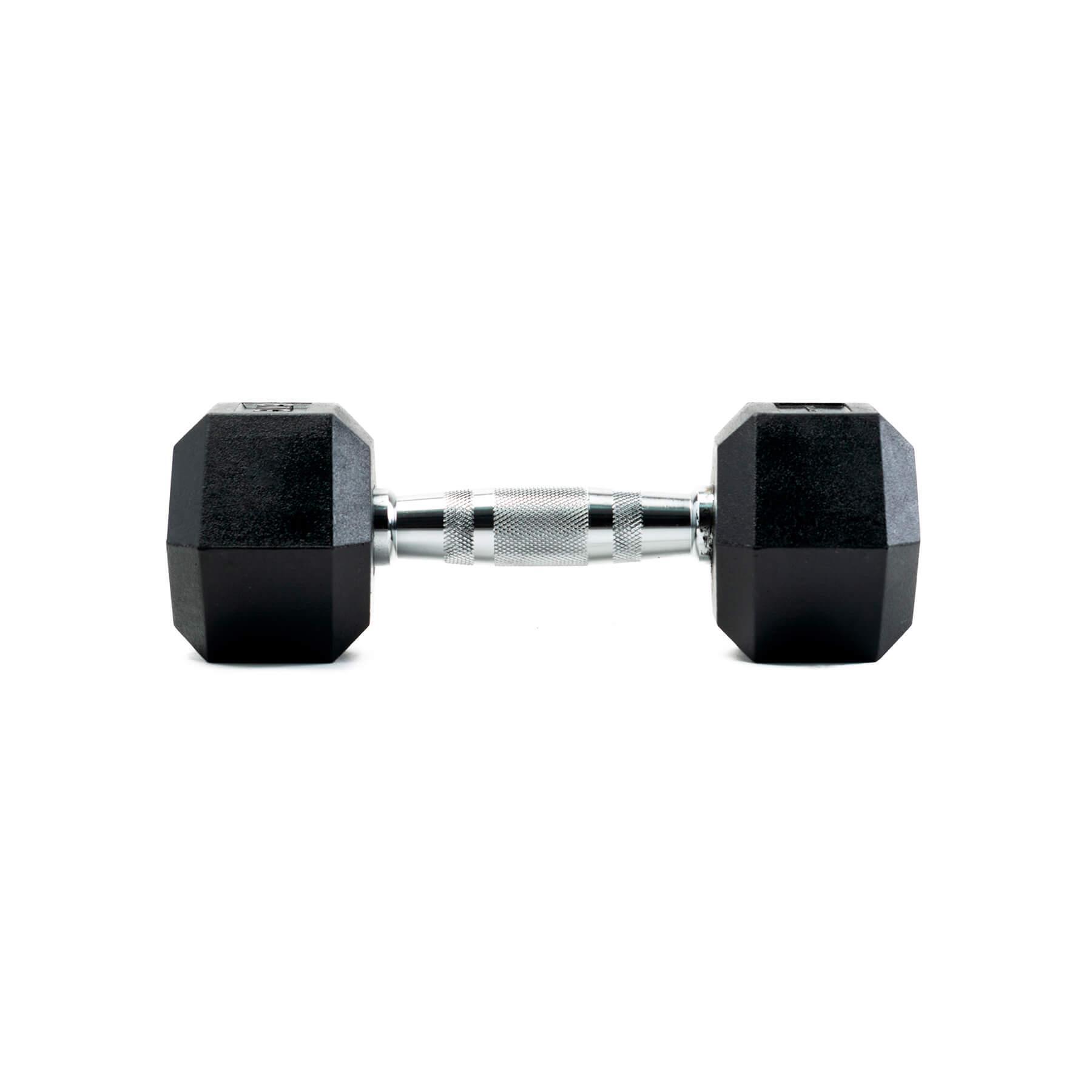 Halteres profissionais de borracha hexagonais 15 kg 5/5