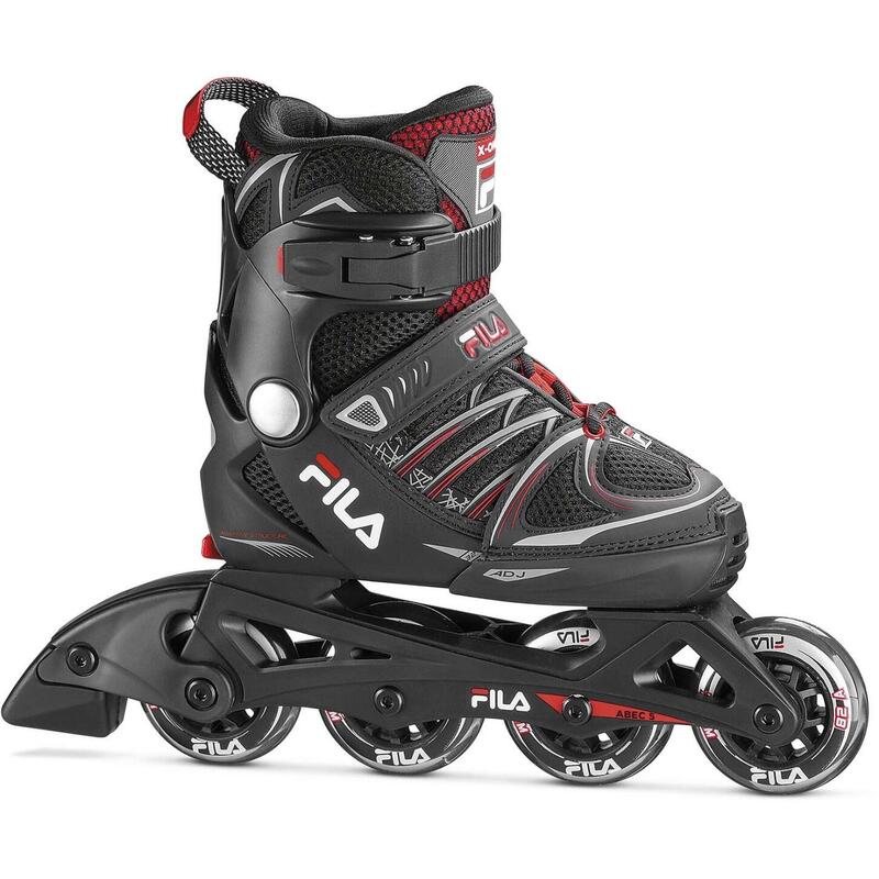 FILA X-ONE INLINE SKATES VOOR KINDEREN IN ZWART EN ROOD-XL