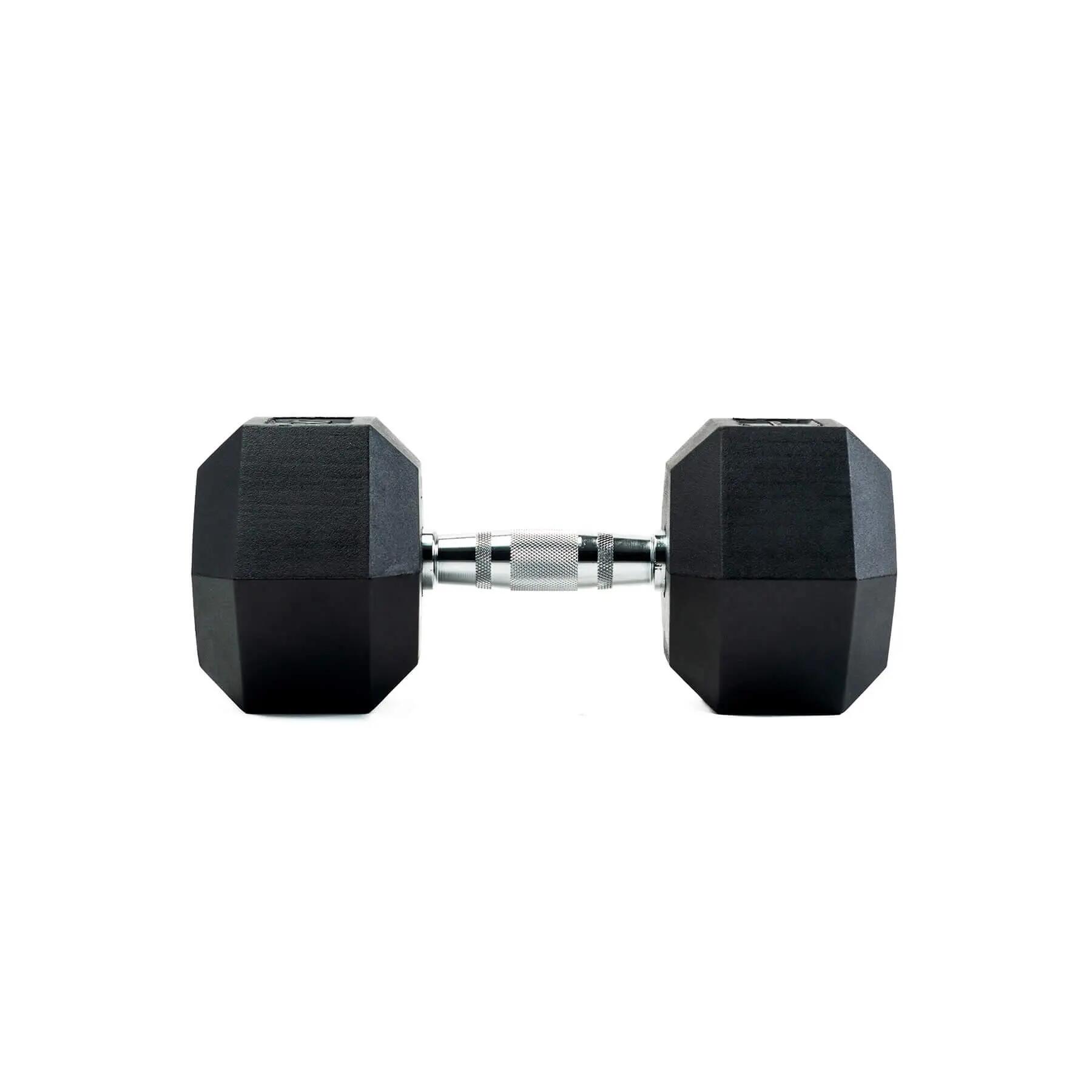 Haltères professionnelles hexagonales en caoutchouc 25 kg (paire) 5/5