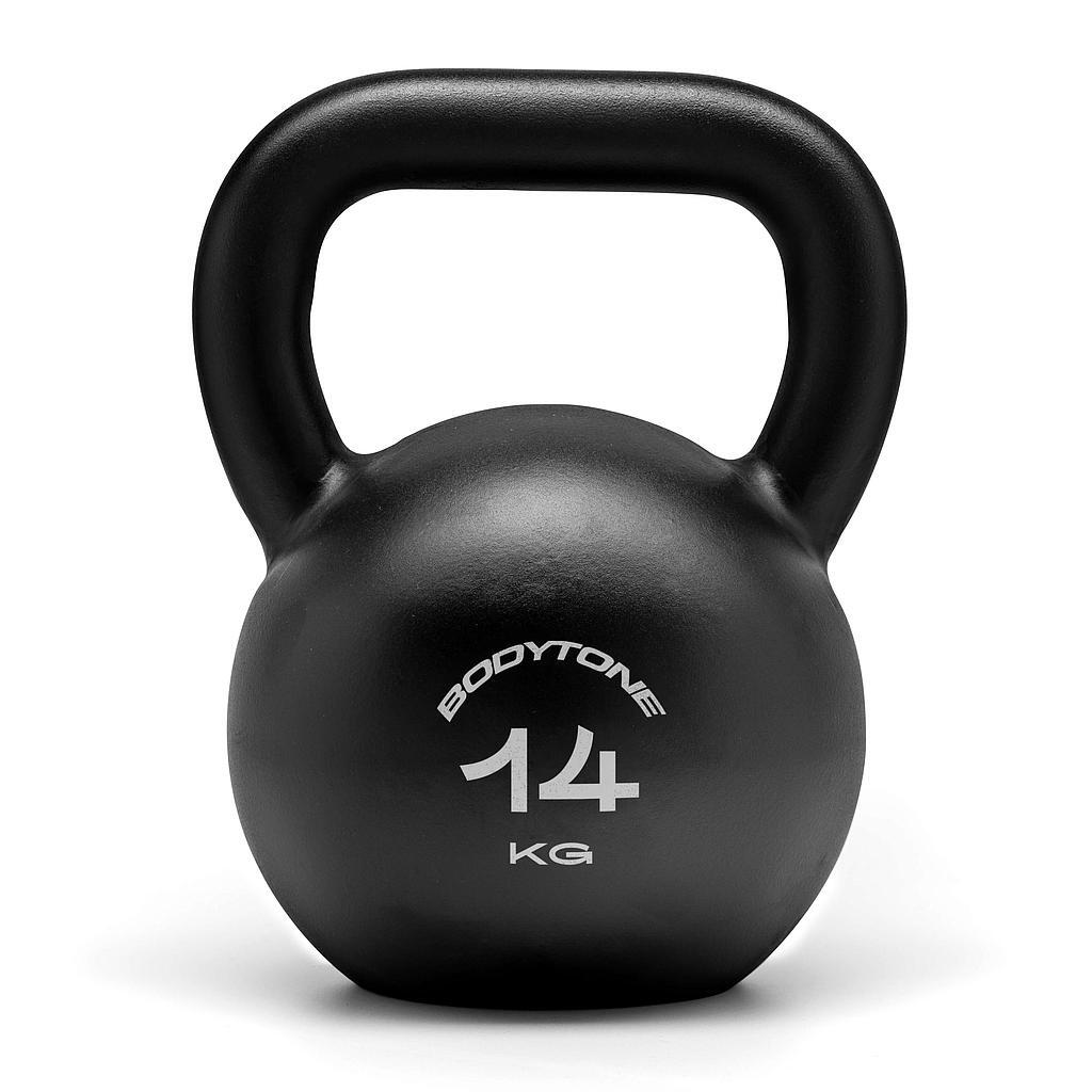 Gietijzeren kettlebell 14kg professioneel Bodytone 1/5