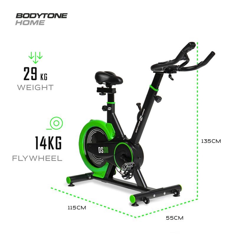 Bicicleta estática indoor Bodytone DS06 rueda inercia 14kg