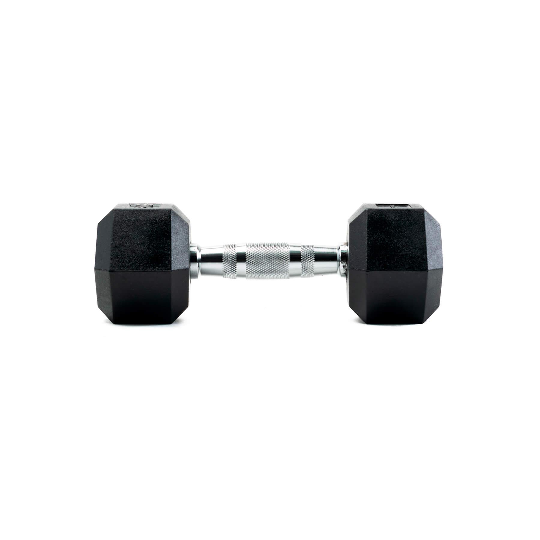Halteres profissionais de borracha hexagonais 7,5 kg 5/5